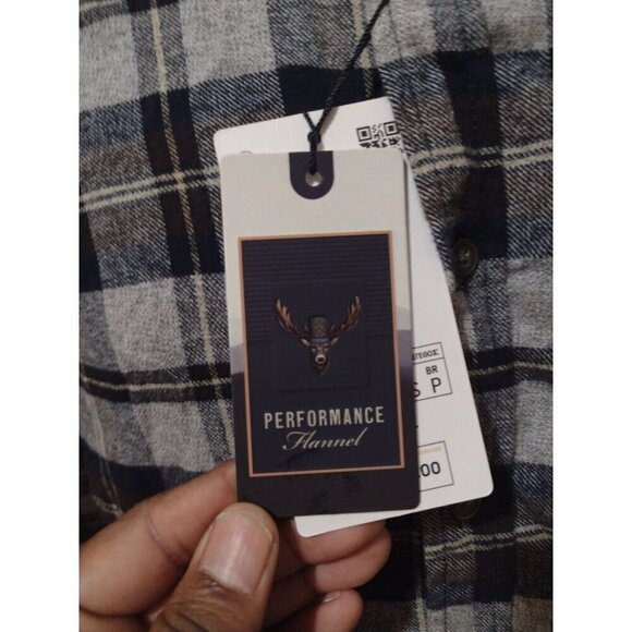 Denim Flower Shirt Mens Small S Multi Plaid Flannel Ricky Singh Button Up NEW - Picture 3 of 12